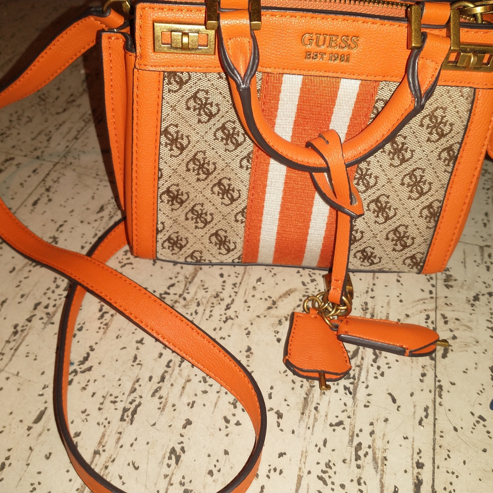 GUESS Orange and Brown Women's Bag